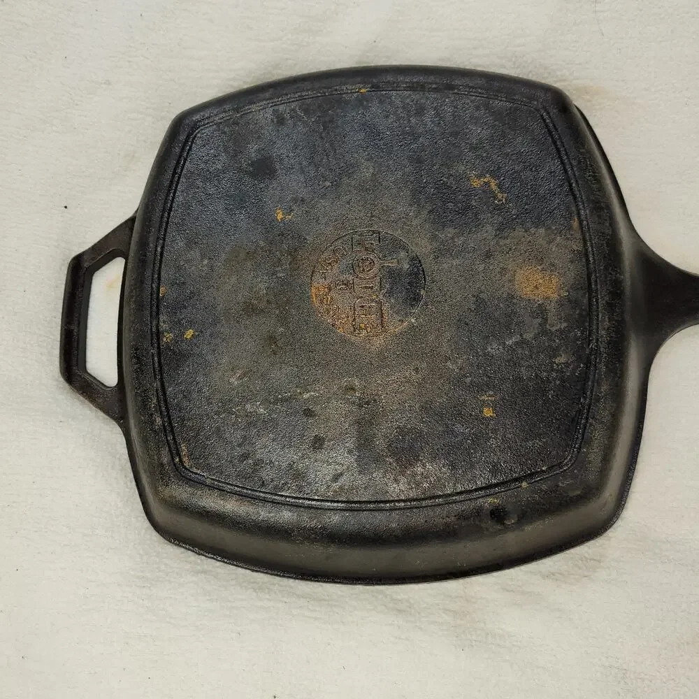 Lodge Pan Cast Iron Square Grill Pans 10 1/2” & Handle USA 289X Kitchen L8SGP